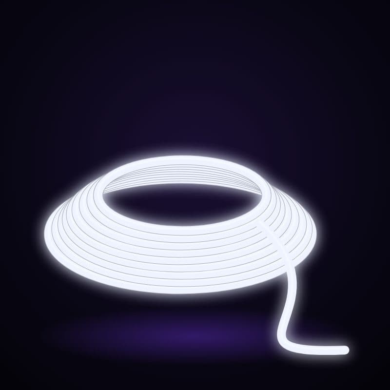 Illustration : Corde fluo Ø 6 mm, coloris blanc, sous lumière noire